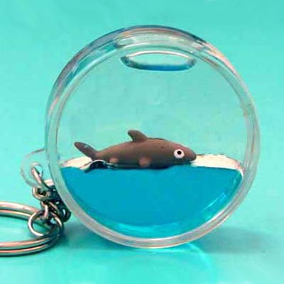 Keyring Liquid Round Shark